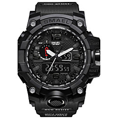 SMAEL Heren Sporthorloge Militair horloge Digitaal horloge Japans Digitaal 50 m Waterbestendig Kalender Chronograaf PU Silicone Band Analoog-Digitaal Informeel Modieus Zwart / Rood / Orange - SMAEL Heren Sporthorloge Militair horloge Digitaal horloge Japans Digitaal 50 m Waterbestendig Kalender Chronograaf PU Silicone Band Analoog-Digitaal Informeel Modieus Zwart / Rood / Orange -