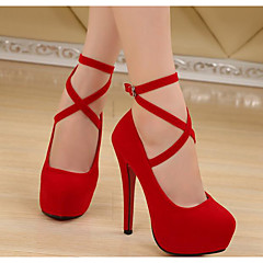 Mulheres Pele Nobuck Primavera / Outono Plataforma Básica Saltos Salto Agulha Preto / Azul Escuro / Vermelho Mulheres Pele Nobuck Primavera / Outono Plataforma Básica Saltos Salto Agulha Preto / Azul Escuro / Vermelho