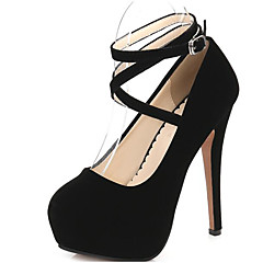 Damen Nubukleder Frühling / Herbst Komfort / Pumps High Heels Stöckelabsatz Schwarz / Rot / Blau Damen Nubukleder Frühling / Herbst Komfort / Pumps High Heels Stöckelabsatz Schwarz / Rot / Blau