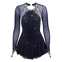 Robe de Patinage Artistique Femme / Fille Patinage Robes Bleu de minuit Dos ouvert Spandex, Elasthanne Haute élasticité Compétition Tenue de Patinage Fait à la main A Bijoux / Strass Manches Longues Robe de Patinage Artistique Femme / Fille Patinage Robes Bleu de minuit Dos ouvert Spandex, Elasthanne Haute élasticité Compétition Tenue de Patinage Fait à la main A Bijoux / Strass Manches Longues