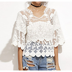 Damen Solide - Niedlich Boho Bluse Damen Solide - Niedlich Boho Bluse