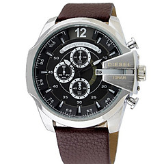 Pánské Hodinky k šatům japonština Křemenný Voděodolné Chronograf Velký ciferník Nerez Kůže Kapela Analogové Luxus Skládaný Černá / Stříbro / Hnědá - stříbrná / černá Orange / Black Bílá / Béžová Dva Pánské Hodinky k šatům japonština Křemenný Voděodolné Chronograf Velký ciferník Nerez Kůže Kapela Analogové Luxus Skládaný Černá / Stříbro / Hnědá - stříbrná / černá Orange / Black Bílá / Béžová Dva