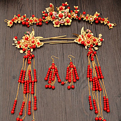 Damen Rot Vintage Stil Schmuck-Set Gold Gypsophila Ethnisch Einschließen Neue Kollektion für Hochzeiten im Warmen Rot Für Hochzeit Party Damen Rot Vintage Stil Schmuck-Set Gold Gypsophila Ethnisch Einschließen Neue Kollektion für Hochzeiten im Warmen Rot Für Hochzeit Party