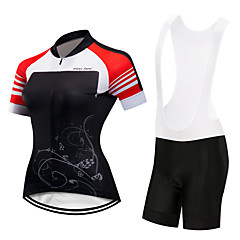 FirtySnow Damen Kurzarm Fahrradtrikot mit Trägerhosen - Weiß Schwarz Blumen / Pflanzen Streifen Fahhrad Kleidungs-Sets Atmungsaktiv Rasche Trocknung Sport Polyester Blumen / Pflanzen Bergradfahren FirtySnow Damen Kurzarm Fahrradtrikot mit Trägerhosen - Weiß Schwarz Blumen / Pflanzen Streifen Fahhrad Kleidungs-Sets Atmungsaktiv Rasche Trocknung Sport Polyester Blumen / Pflanzen Bergradfahren