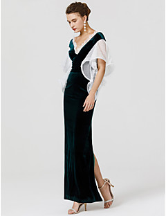Poet Sleeve Prom Dresses Search Lightinthebox Sheath Column V Neck Floor Length Velvet Tail Party Prom Dress With Lace Ruffles By Ts Couture