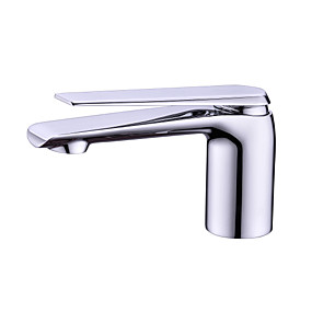 billige Baderomskraner-Baderom Sink Tappekran - Utbredt Krom / galvanisert Frittstående Enkelt Håndtak Et HullBath Taps