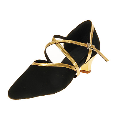 Women's Modern Shoes / Ballroom Shoes Leather Heel Customized Heel Customizable Dance Shoes Black Women's Modern Shoes / Ballroom Shoes Leather Heel Customized Heel Customizable Dance Shoes Black