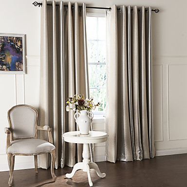 Curtains Drapes Living Room Contemporary Polyester Embossed