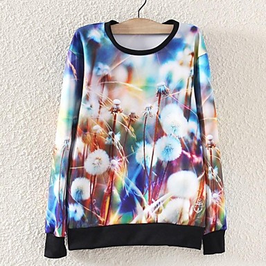 Women's Print Hoodies , Long Sleeve Polyester Medium 1893314 2018 – $15.74