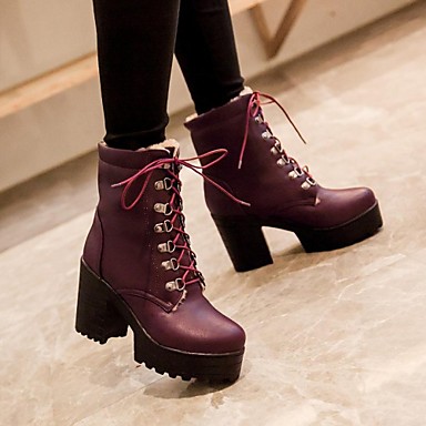 round toe chunky heel booties
