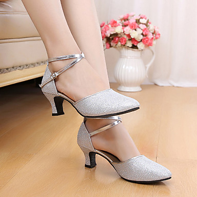 Women's Latin Shoes Sparkling Glitter / Paillette Sandal Sequin / Sparkling Glitter Stiletto Heel Non Customizable Dance Shoes Gold / Women's Latin Shoes Sparkling Glitter / Paillette Sandal Sequin / Sparkling Glitter Stiletto Heel Non Customizable Dance Shoes Gold /