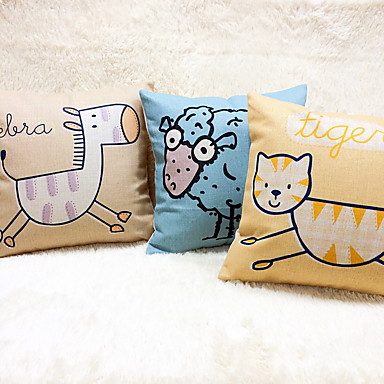 1 Pcs Linen Novelty Pillow Pillow Case Body Pillow Animal Casual
