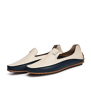 Men's Shoes PU Spring / Fall Comfort Loafers & Slip-Ons Beige / Blue Men's Shoes PU Spring / Fall Comfort Loafers & Slip-Ons Beige / Blue