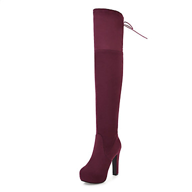 Women's Shoes Nubuck leather Fall / Winter Fashion Boots / Slouch Boots Boots Stiletto Heel Round Toe Over The Knee Boots Black / Blue / Women's Shoes Nubuck leather Fall / Winter Fashion Boots / Slouch Boots Boots Stiletto Heel Round Toe Over The Knee Boots Black / Blue /