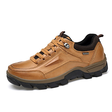 Men's Shoes Nappa Leather All Seasons Comfort Sneakers Hiking Shoes Light Brown / Dark Brown Men's Shoes Nappa Leather All Seasons Comfort Sneakers Hiking Shoes Light Brown / Dark Brown