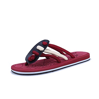 Men's Shoes Leather / PU Summer Light Soles Slippers & Flip-Flops Black / Red Men's Shoes Leather / PU Summer Light Soles Slippers & Flip-Flops Black / Red
