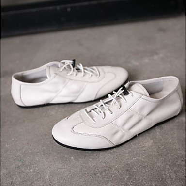 Men's Shoes Leather Spring / Summer Comfort Sneakers White / Black Men's Shoes Leather Spring / Summer Comfort Sneakers White / Black