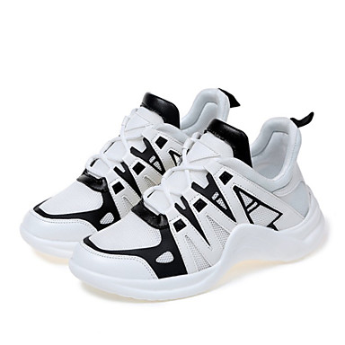 Women's Shoes Lycra Spring / Summer Comfort Sneakers Flat Heel White / Black Women's Shoes Lycra Spring / Summer Comfort Sneakers Flat Heel White / Black