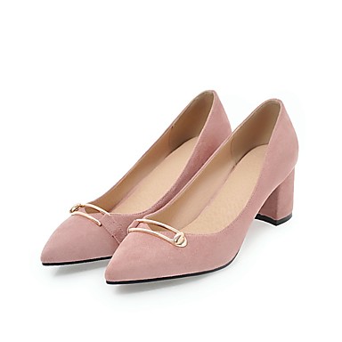 Women's Shoes Nubuck leather Spring / Summer Comfort / Basic Pump Heels Chunky Heel Pointed Toe Black / Beige / Pink / Party & Evening Women's Shoes Nubuck leather Spring / Summer Comfort / Basic Pump Heels Chunky Heel Pointed Toe Black / Beige / Pink / Party & Evening