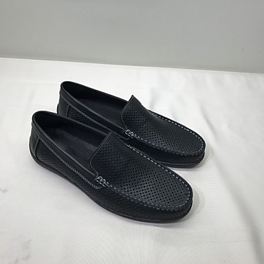 Men's Shoes Leather Summer Comfort Lounge Black Men's Shoes Leather Summer Comfort Lounge Black