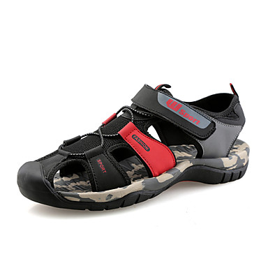Men's Shoes Faux Leather Summer Comfort Sandals Black / Brown Men's Shoes Faux Leather Summer Comfort Sandals Black / Brown