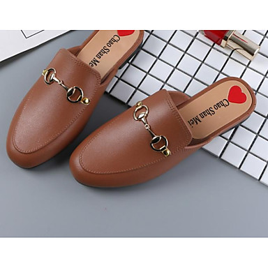 Women's Shoes PVC(Polyvinyl chloride) Spring Comfort / Slingback Clogs & Mules Flat Heel Pink / Khaki / Burgundy Women's Shoes PVC(Polyvinyl chloride) Spring Comfort / Slingback Clogs & Mules Flat Heel Pink / Khaki / Burgundy