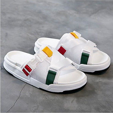 Women's Shoes Mesh Summer Comfort Sandals Flat Heel White / Black Women's Shoes Mesh Summer Comfort Sandals Flat Heel White / Black