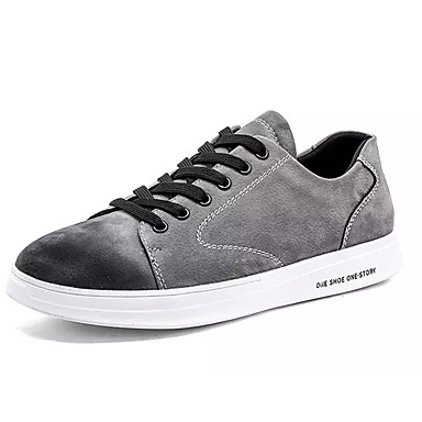 Men's Shoes Nappa Leather Summer Comfort Sneakers Gray / Yellow Men's Shoes Nappa Leather Summer Comfort Sneakers Gray / Yellow