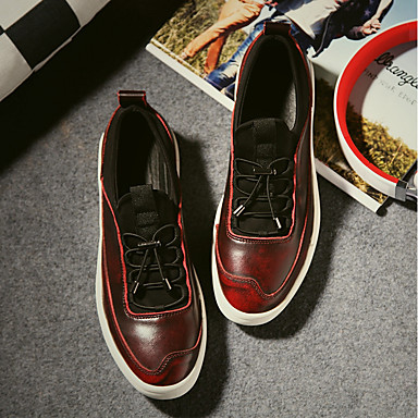 Men's Shoes Cowhide Spring Comfort Sneakers Black / Gray / Red Men's Shoes Cowhide Spring Comfort Sneakers Black / Gray / Red