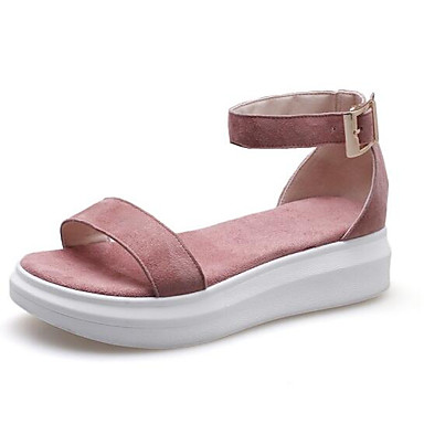 Women's Shoes Suede Summer Comfort Sandals Flat Heel Pink Women's Shoes Suede Summer Comfort Sandals Flat Heel Pink