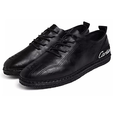 Men's Shoes PU(Polyurethane) Spring Comfort Sneakers White / Black Men's Shoes PU(Polyurethane) Spring Comfort Sneakers White / Black