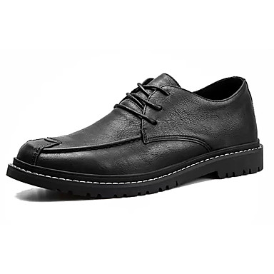 Men's Shoes PU(Polyurethane) Fall Comfort Oxfords Black / Brown / Khaki Men's Shoes PU(Polyurethane) Fall Comfort Oxfords Black / Brown / Khaki