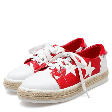 Women's Shoes Nappa Leather Summer Comfort Sneakers Flat Heel Round Toe Black / Yellow / Red Women's Shoes Nappa Leather Summer Comfort Sneakers Flat Heel Round Toe Black / Yellow / Red