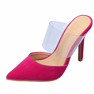 Women's Shoes Cotton / PVC(Polyvinyl chloride) Spring & Summer Slingback Clogs & Mules Stiletto Heel Pointed Toe Red / Green / Royal Blue / Party & Evening Women's Shoes Cotton / PVC(Polyvinyl chloride) Spring & Summer Slingback Clogs & Mules Stiletto Heel Pointed Toe Red / Green / Royal Blue / Party & Evening