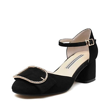 Women's Shoes Suede Spring Comfort Heels Chunky Heel Black / Pink Women's Shoes Suede Spring Comfort Heels Chunky Heel Black / Pink