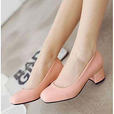 Women's Shoes PU(Polyurethane) Spring Comfort Heels Chunky Heel White / Black / Pink Women's Shoes PU(Polyurethane) Spring Comfort Heels Chunky Heel White / Black / Pink