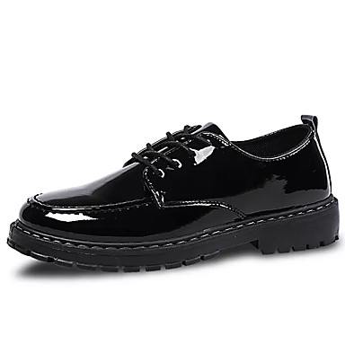 Men's Shoes Patent Leather Spring Comfort Oxfords Black Men's Shoes Patent Leather Spring Comfort Oxfords Black