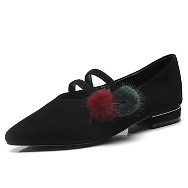 Women's Shoes Suede / Sheepskin Spring / Summer Comfort Flats Flat Heel Closed Toe Black / Wine Women's Shoes Suede / Sheepskin Spring / Summer Comfort Flats Flat Heel Closed Toe Black / Wine
