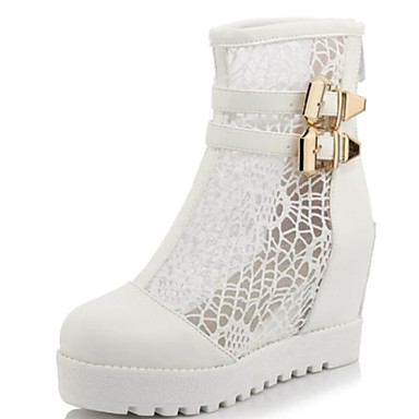 Women's Shoes Mesh / PU(Polyurethane) Spring & Summer Fashion Boots Boots Creepers Round Toe Mid-Calf Boots White / Black / Beige / Party & Evening Women's Shoes Mesh / PU(Polyurethane) Spring & Summer Fashion Boots Boots Creepers Round Toe Mid-Calf Boots White / Black / Beige / Party & Evening