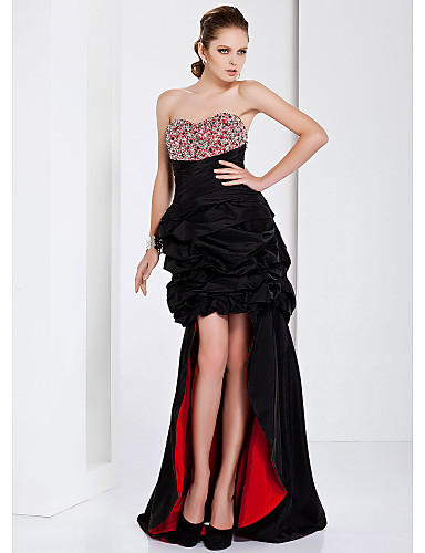 High Low A-line Sweetheart Asymmetrical Taffeta Evening Dress 291254 ...