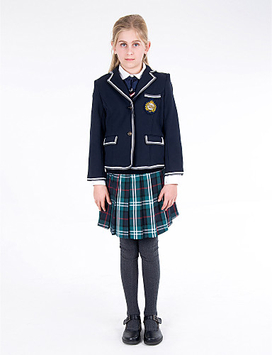 School Uniform Turned-down Single-Breasted Buttons Single-sided Fleece ...