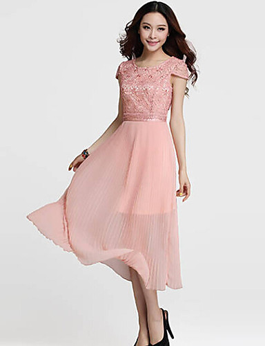TS- Real Silk Splicing Chiffon Sleeveless Swing Maxi Asymmetric Dress ...