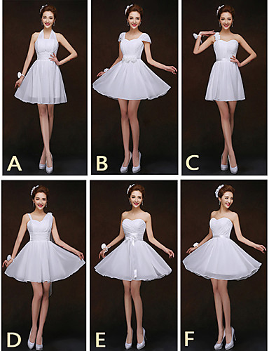 Mix & Match Dresses Short/Mini Chiffon 6 Styles Bridesmaid Dresses ...