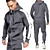 cheap Running &amp; Jogging Clothing-Men&#039;s 2 Piece Full Zip Tracksuit Sweatsuit Casual Athleisure 2pcs Winter Long Sleeve Breathable Sweat wicking Fitness Gym Workout Running Walking Jogging Sportswear Solid Colored Normal Hoodie Track