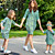 economico Family Matching Outfits-Mamma e io Vestito Pop art Stampa Verde Al ginocchio Mezza manica Abiti coordinati / Estate
