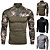 cheap Hunting Clothing-Men&#039;s Camo / Camouflage Camo Shirt Combat Shirt Long Sleeve Outdoor Quick Dry Breathable Soft Sweat-Wicking Fall Spring Polyester Hunting Training Combat Army Green Grey Black