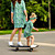 economico Family Matching Outfits-Mamma e io Vestito Pop art Stampa Verde Al ginocchio Mezza manica Abiti coordinati / Estate