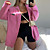 cheap Jackets-Women&#039;s Blazer Spring Summer Street Causal Holiday Long Coat Warm Loose Basic Casual Jacket Long Sleeve Pocket Solid Color Blushing Pink