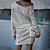 cheap Casual Dresses-Women&#039;s Short Mini Dress A Line Dress White Black Gold Long Sleeve Sequins Solid Color One Shoulder Fall Casual 2022 S M L XL / Loose