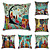 cheap Home &amp; Garden-Set of 6 Botanical Bohemian Style Retro Cotton Faux Linen Decorative Square Throw Pillow Covers Set Cushion Case for Sofa Bedroom Car Outdoor Cushion for Sofa Couch Bed Chair